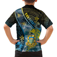 Personalised Tuvalu Family Matching Puletasi and Hawaiian Shirt Dolphin On The Waves