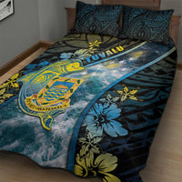 Tuvalu Quilt Bed Set Dolphin On The Waves