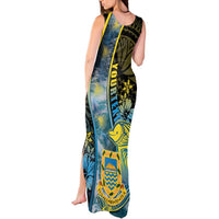 Personalised Tuvalu Tank Maxi Dress Dolphin On The Waves