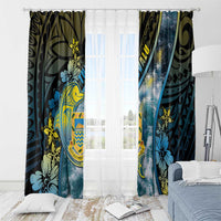 Tuvalu Window Curtain Dolphin On The Waves