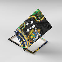 South Sea Islanders And Solomon Islands Canvas Wall Art Solomons Coat Of Arms And Southern Cross DT05 With Frame Black - Polynesian Pride