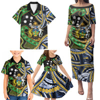 South Sea Islanders And Solomon Islands Family Matching Puletasi and Hawaiian Shirt Solomons Coat Of Arms And Southern Cross DT05 - Polynesian Pride