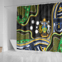 South Sea Islanders And Solomon Islands Shower Curtain Solomons Coat Of Arms And Southern Cross DT05 - Polynesian Pride
