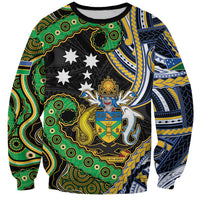 South Sea Islanders And Solomon Islands Sweatshirt Solomons Coat Of Arms And Southern Cross DT05 Unisex Black - Polynesian Pride