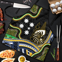 South Sea Islanders And New Caledonia Apron Nautilus Shell Southern Cross Tribal Pattern DT05 Black - Polynesian Pride
