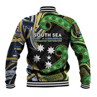 South Sea Islanders And New Caledonia Baseball Jacket Nautilus Shell Southern Cross Tribal Pattern DT05 - Polynesian Pride