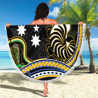 South Sea Islanders And New Caledonia Beach Blanket Nautilus Shell Southern Cross Tribal Pattern DT05 - Polynesian Pride