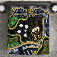South Sea Islanders And New Caledonia Bedding Set Nautilus Shell Southern Cross Tribal Pattern DT05 Black - Polynesian Pride