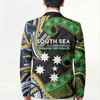 South Sea Islanders And New Caledonia Blazer Nautilus Shell Southern Cross Tribal Pattern DT05 - Polynesian Pride