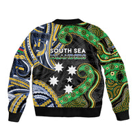 South Sea Islanders And New Caledonia Bomber Jacket Nautilus Shell Southern Cross Tribal Pattern DT05 - Polynesian Pride