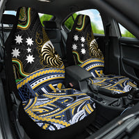 South Sea Islanders And New Caledonia Car Seat Cover Nautilus Shell Southern Cross Tribal Pattern DT05 One Size Black - Polynesian Pride