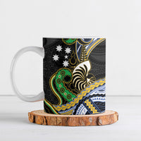 South Sea Islanders And New Caledonia Ceramic Mug Nautilus Shell Southern Cross Tribal Pattern DT05 Black - Polynesian Pride