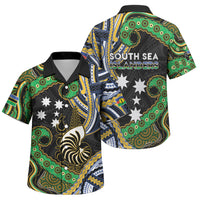 South Sea Islanders And New Caledonia Family Matching Mermaid Dress and Hawaiian Shirt Nautilus Shell Southern Cross Tribal Pattern DT05 Son's Shirt Black - Polynesian Pride