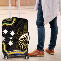 South Sea Islanders And New Caledonia Luggage Cover Nautilus Shell Southern Cross Tribal Pattern DT05 Black - Polynesian Pride