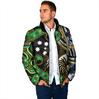 South Sea Islanders And New Caledonia Padded Jacket Nautilus Shell Southern Cross Tribal Pattern DT05 - Polynesian Pride