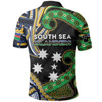 South Sea Islanders And New Caledonia Polo Shirt Nautilus Shell Southern Cross Tribal Pattern DT05 - Polynesian Pride
