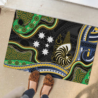 South Sea Islanders And New Caledonia Rubber Doormat Nautilus Shell Southern Cross Tribal Pattern DT05 - Polynesian Pride