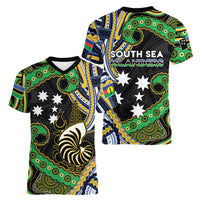 South Sea Islanders And New Caledonia Women V-Neck T-Shirt Nautilus Shell Southern Cross Tribal Pattern DT05 - Polynesian Pride