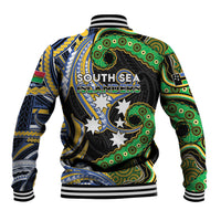 South Sea Islanders And Vanuatu Baseball Jacket Boar Tusk Warrior Southern Tribal Pattern DT05 - Polynesian Pride