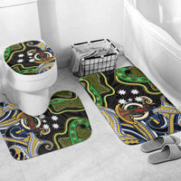 South Sea Islanders And Vanuatu Bathroom Set Boar Tusk Warrior Southern Tribal Pattern DT05 Mat Set Only (3 pcs) One Size Black - Polynesian Pride