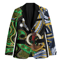 South Sea Islanders And Vanuatu Blazer Boar Tusk Warrior Southern Tribal Pattern DT05 Unisex Black - Polynesian Pride