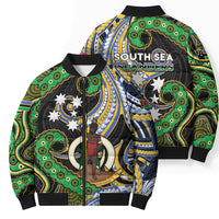 South Sea Islanders And Vanuatu Bomber Puffer Jacket Boar Tusk Warrior Southern Tribal Pattern DT05 - Polynesian Pride