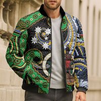 South Sea Islanders And Vanuatu Bomber Puffer Jacket Boar Tusk Warrior Southern Tribal Pattern DT05 - Polynesian Pride
