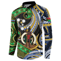 South Sea Islanders And Vanuatu Button Sweatshirt Boar Tusk Warrior Southern Tribal Pattern DT05 - Polynesian Pride