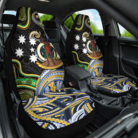 South Sea Islanders And Vanuatu Car Seat Cover Boar Tusk Warrior Southern Tribal Pattern DT05 One Size Black - Polynesian Pride