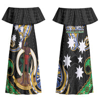 South Sea Islanders And Vanuatu Couples Matching Off Shoulder Maxi Dress and Hawaiian Shirt Boar Tusk Warrior Southern Tribal Pattern DT05 - Polynesian Pride