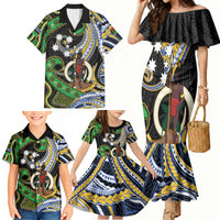 South Sea Islanders And Vanuatu Family Matching Mermaid Dress and Hawaiian Shirt Boar Tusk Warrior Southern Tribal Pattern DT05 - Polynesian Pride