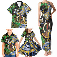 South Sea Islanders And Vanuatu Family Matching Tank Maxi Dress and Hawaiian Shirt Boar Tusk Warrior Southern Tribal Pattern DT05 - Polynesian Pride