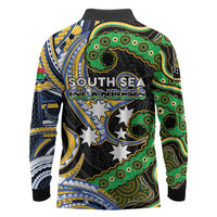 South Sea Islanders And Vanuatu Long Sleeve Polo Shirt Boar Tusk Warrior Southern Tribal Pattern DT05 - Polynesian Pride