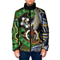 South Sea Islanders And Vanuatu Padded Jacket Boar Tusk Warrior Southern Tribal Pattern DT05 Men Black - Polynesian Pride