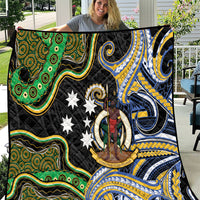 South Sea Islanders And Vanuatu Quilt Boar Tusk Warrior Southern Tribal Pattern DT05 Black - Polynesian Pride