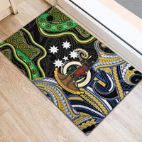 South Sea Islanders And Vanuatu Rubber Doormat Boar Tusk Warrior Southern Tribal Pattern DT05 - Polynesian Pride