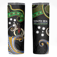 South Sea Islanders And Vanuatu Skinny Tumbler Boar Tusk Warrior Southern Tribal Pattern DT05 Black - Polynesian Pride