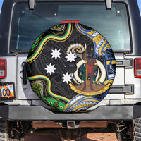 South Sea Islanders And Vanuatu Spare Tire Cover Boar Tusk Warrior Southern Tribal Pattern DT05 Black - Polynesian Pride