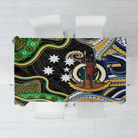 South Sea Islanders And Vanuatu Tablecloth Boar Tusk Warrior Southern Tribal Pattern DT05 Black - Polynesian Pride