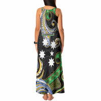 South Sea Islanders And Vanuatu Tank Maxi Dress Boar Tusk Warrior Southern Tribal Pattern DT05 - Polynesian Pride