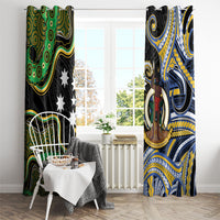 South Sea Islanders And Vanuatu Window Curtain Boar Tusk Warrior Southern Tribal Pattern DT05 - Polynesian Pride