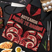 Aotearoa Ngai Te Rangi Apron New Zealand Traditional Maori Pattern DT05 Red - Polynesian Pride