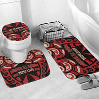 Aotearoa Ngai Te Rangi Bathroom Set New Zealand Traditional Maori Pattern DT05 Mat Set Only (3 pcs) One Size Red - Polynesian Pride