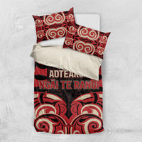 Aotearoa Ngai Te Rangi Bedding Set New Zealand Traditional Maori Pattern DT05 US Twin 172cm x 218cm Red - Polynesian Pride