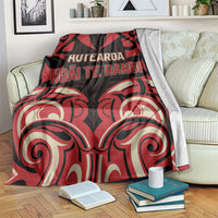 Aotearoa Ngai Te Rangi Blanket New Zealand Traditional Maori Pattern DT05 Red - Polynesian Pride