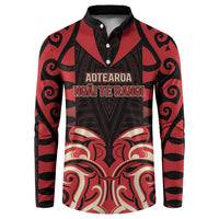 Custom Aotearoa Ngai Te Rangi Button Sweatshirt New Zealand Traditional Maori Pattern DT05 Red - Polynesian Pride