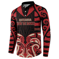 Custom Aotearoa Ngai Te Rangi Button Sweatshirt New Zealand Traditional Maori Pattern DT05 - Polynesian Pride