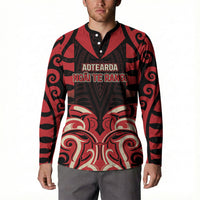 Custom Aotearoa Ngai Te Rangi Button Sweatshirt New Zealand Traditional Maori Pattern DT05 - Polynesian Pride