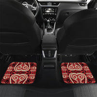 Custom Aotearoa Ngai Te Rangi Car Mats New Zealand Traditional Maori Pattern DT05 Set 2pcs - Back Red - Polynesian Pride