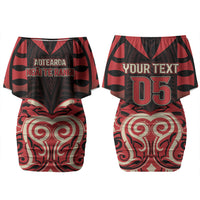 Custom Aotearoa Ngai Te Rangi Couples Matching Off Shoulder Short Dress and Long Sleeve Button Shirt New Zealand Traditional Maori Pattern DT05 - Polynesian Pride